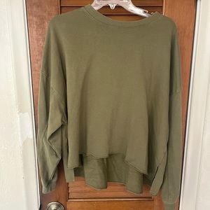 Cropped olive green sweater